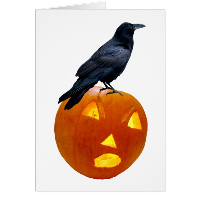 Cartão Placa Raven Jack-o-Lanterna (Frente)