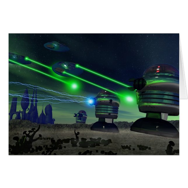 Cartão Placa Robot Attack (Frente Horizontal)