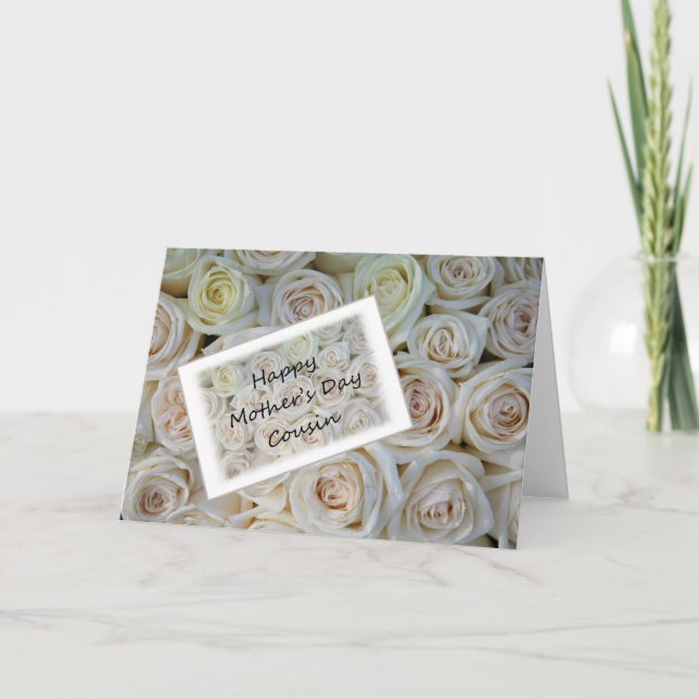 Cartão Placa rosa do Dia de as mães Primo (Frente)