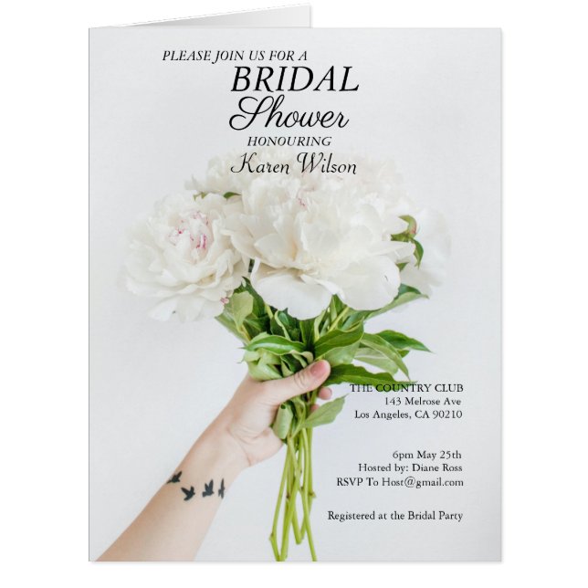 Cartão Placa RSVP do chá de panela (Frente)