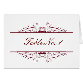 Cartão placa sentada da mesa vermelha