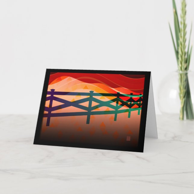 Cartão Placa Shepherd do Céu Vermelho (Frente)