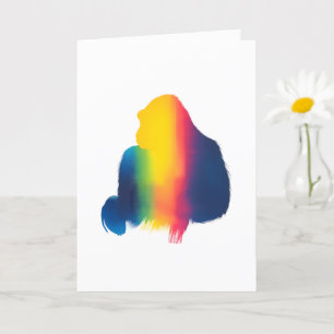 Cartão Placa Silhouette Gorilla Colorida Paint Gorilla