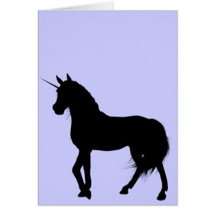 Cartão Placa Silhouette Unicorn