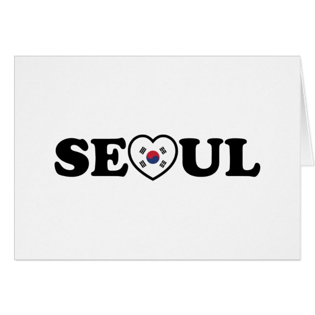 Cartão Placa Sinalizador de Coração de Seoul Love Taegeuk (Frente Horizontal)