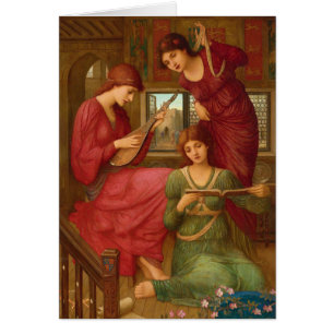 Cartão Placa Strudwick Ouro days CC1050 Pre-Raphaelite