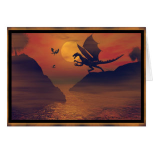 Cartão Placa Sunset Dragon