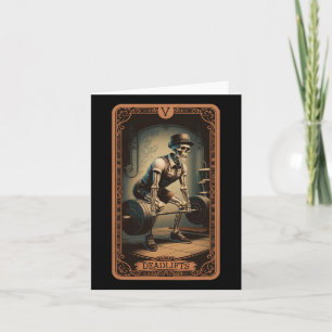 Cartão Placa Tarot Skeleton Deadlifts Potência