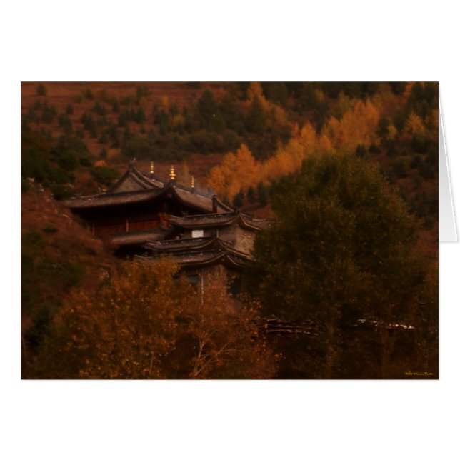 Cartão Placa Temple Budista (Frente Horizontal)