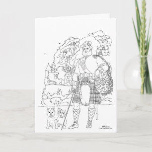 Cartão Placa Terrier do Cairn Cairn Castle Highlands