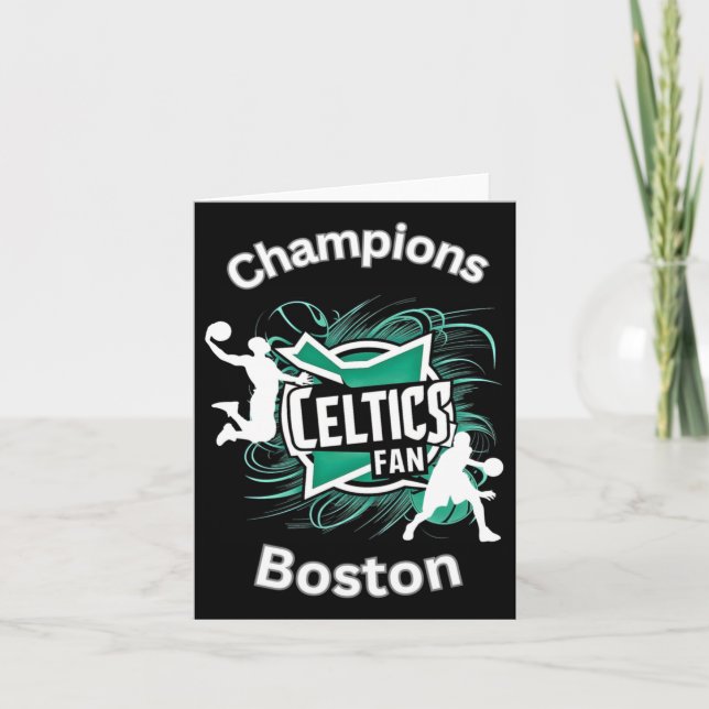 Cartão Placa tripla de basquete Celtics (Frente)
