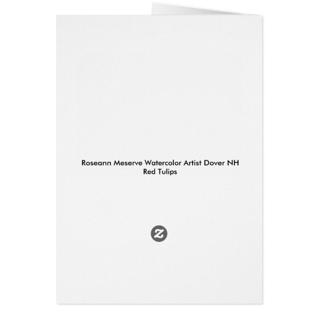 Cartão Placa Tulip Vermelha (Verso)