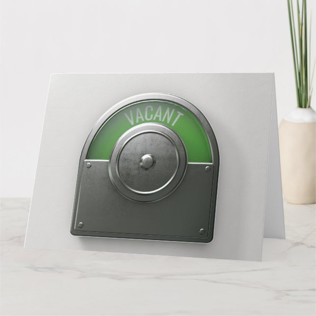 Cartão Placa Vacante Indicador De Banheira (Frente)