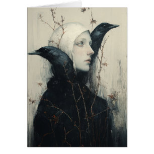 Cartão Placa Vazio de Dentro de para Mulher de Pássaro Pr