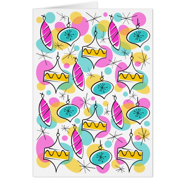 Cartão Placa vertical de múltiplos cumprimentos Baubles d (Frente)