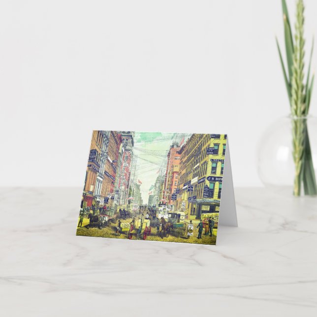 Cartão Placa Vintage Broadway, NYC (1880s) (Frente)