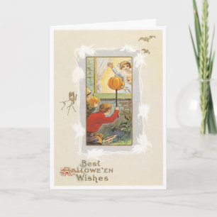 Cartão Placa Vintage do Halloween Piada