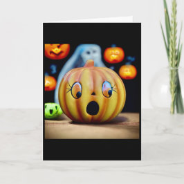 Cartão Placa Vintage Petrified Pumpkin Halloween MCM