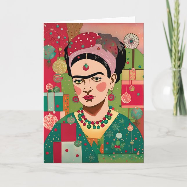 Cartão Placa Xmas de Artista abstrato (Frente)