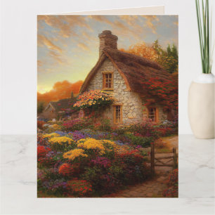 CARTÃO PLACAS DE ANIVERSÁRIO DE ARTE FLORAL DE COTTAGEM I