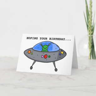 Cartão PLACAS DE ANIVERSÁRIO DE OVNI DE alienígena