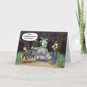 Cartão Placas de Dia de as Bruxas engraçado: Pessoas Desa