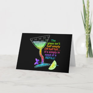 CARTÃO PLACAS DE GREETING DE COCKTAIL - MEIO CHEIO DE VID