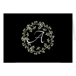 Cartão Placas de Nota Simples de Monograma de Fios Simple