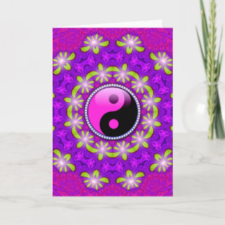 Cartão Placas de Nova Idade com Brilho Floral Rosa Púrpur
