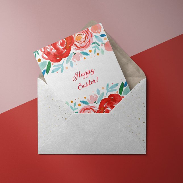 Cartão Placas de Páscoa de rosas de Aquarela (Criador carregado)