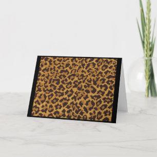 Cartão Placas de saudação e nota impressa do leopardo Roc
