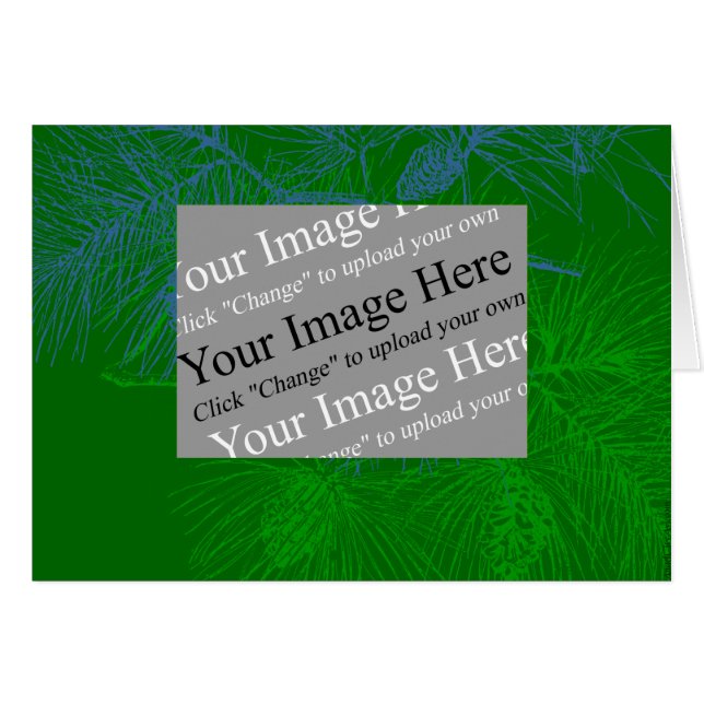 Cartão Placas de saudação personalizadas de arte de pinhe (Frente Horizontal)