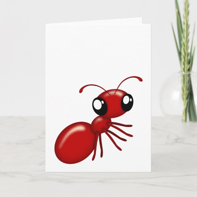 Cartão Placas de Vazio Vermelho Ant de Cartoon Adoráveis (Frente)