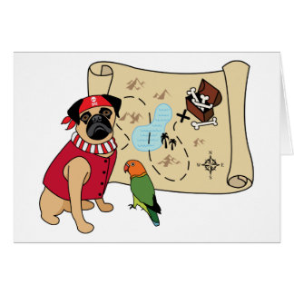 Cartão Placas Pug Pirata - Novo Design Pug - ARRRGHH