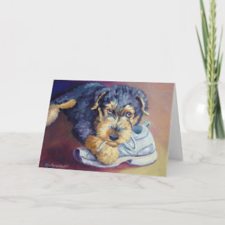 Cartão Placas Pup Airedale Terrier