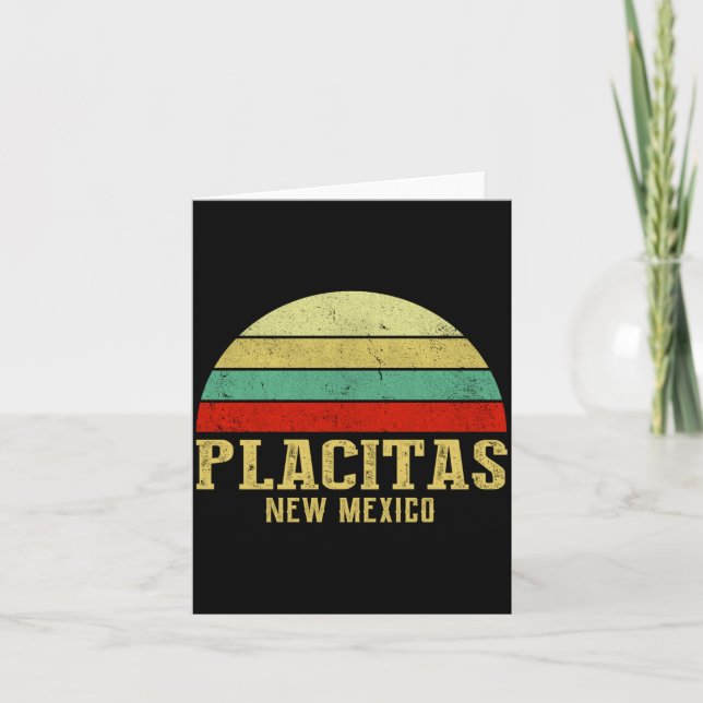 Cartão Placitas New Mexico Vintage Retro Sunset _1  (Frente)