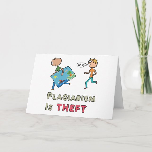 Cartão Plagiarism Is Theft (Frente)