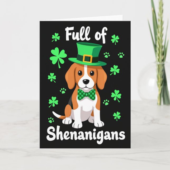 Cartão Plaid Beagle Shenanigans (Frente)