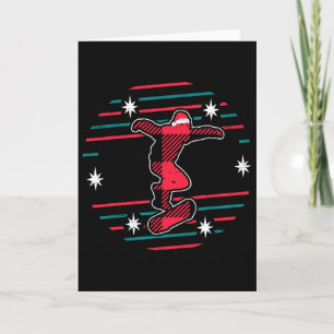 Cartão Plaid Vermelho Skateboarding Natal Xmas Temporada 
