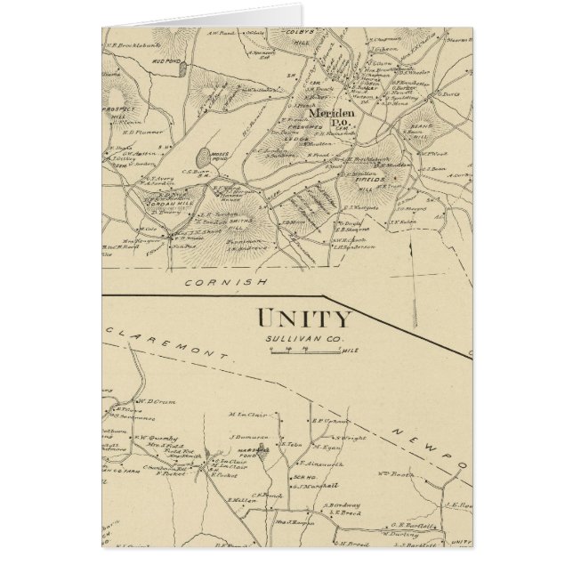 Cartão Plainfield, Unidade (Frente)