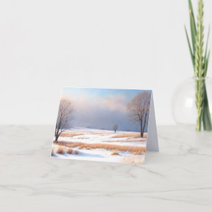 Cartão Plairie Winter Landscape Folheed Greeting Card