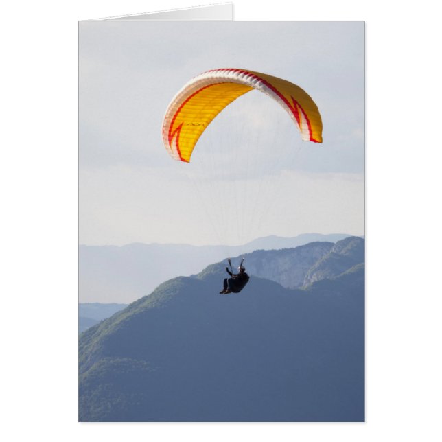 Cartão Planador Laranja-Europe Voador Suíço Parapente (Frente)