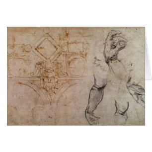 Cartão Planeje para o teto da capela de Sistine, c.1508