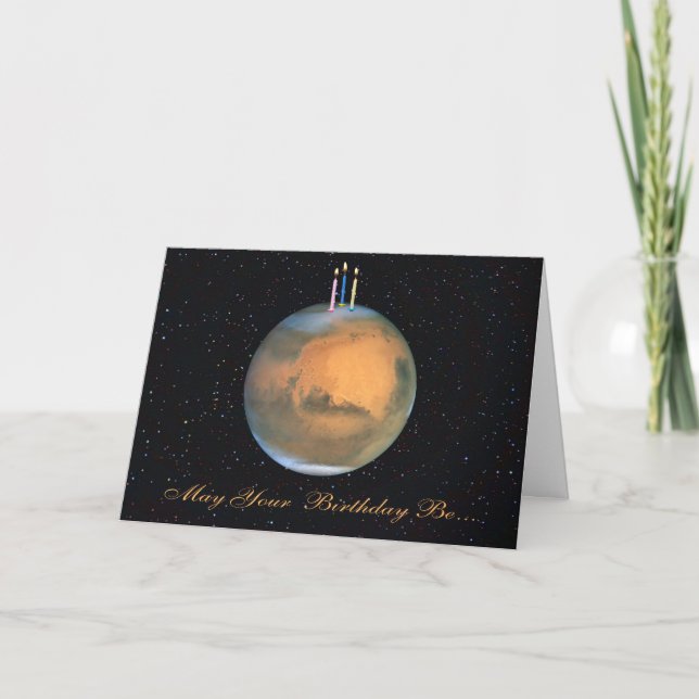 Cartão Planet Mars Birthday Card (Frente)