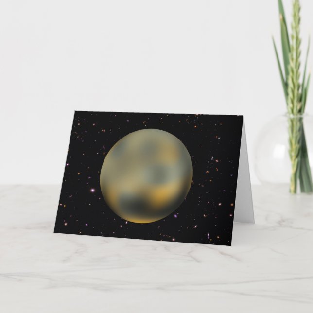 Cartão Planet Pluto Starry Sky Greeting Card (Frente)