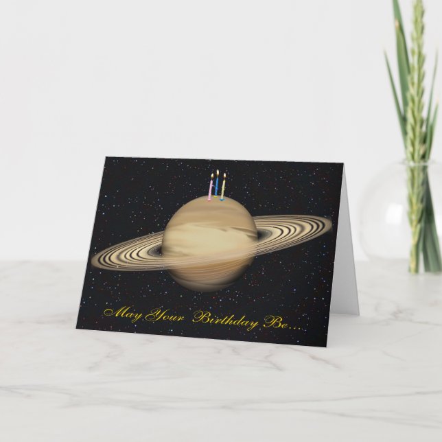 Cartão Planet Saturn Birthday Card (Frente)