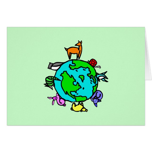 Cartão Planeta animal (Frente horizontal)