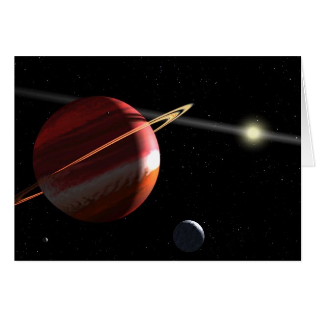 Cartão planeta da Jupiter-massa que orbita a estrela (Frente Horizontal)