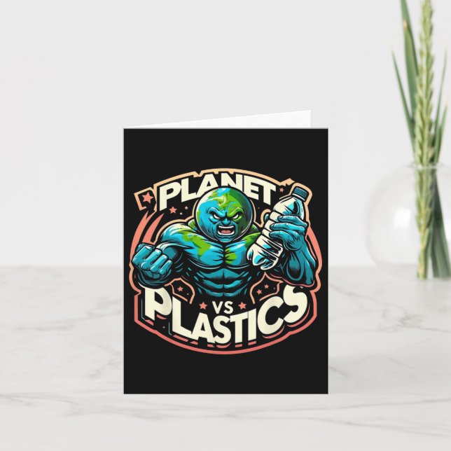 Cartão Planeta Vs Plastics Dia da Terra (Frente)