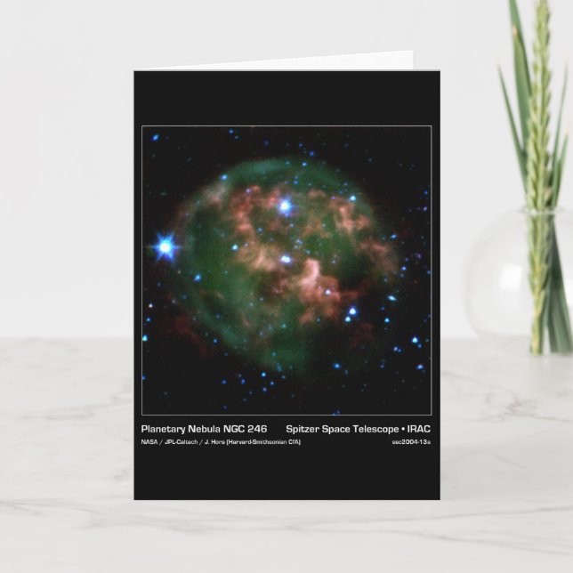 Cartão Planetary Nebula NGC 246 – Spitzer Space Telescope (Frente)